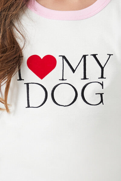 Girls I Heart My Dog Ringer Tee (Kids)