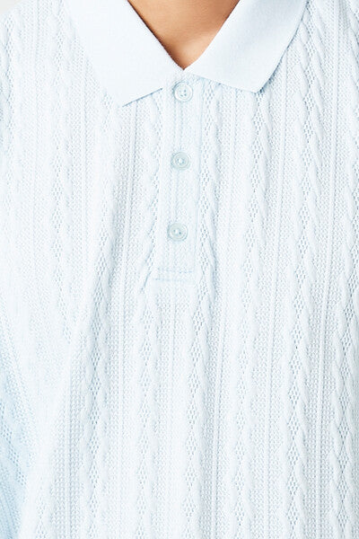 Textured Short-Sleeve Polo Shirt