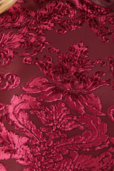 Jacquard Floral Print Mini Dress