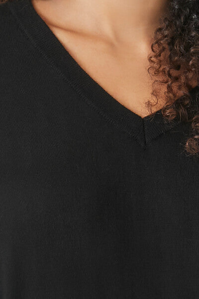 Ribbed V-Neck Sweater