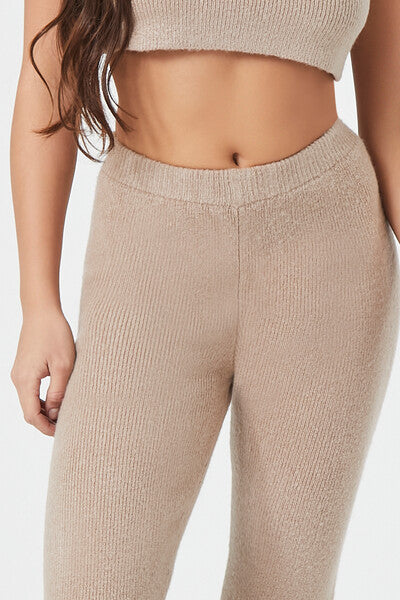 Sweater-Knit Straight Pants