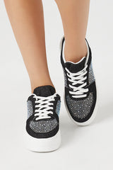 Denim Rhinestone Sneakers