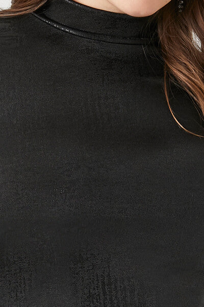 Plus Size Mock Neck Mini Dress