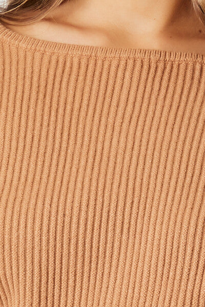 Balloon-Sleeve Mini Sweater Dress