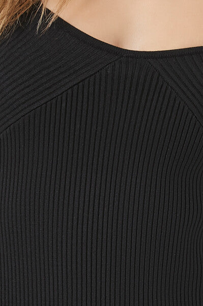 Sweater-Knit Long-Sleeve Bodysuit
