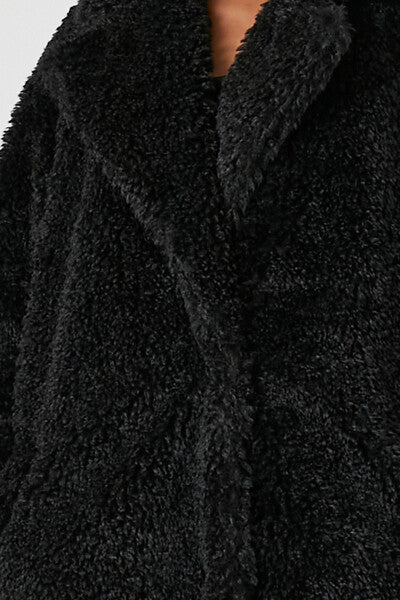 Faux Shearling Duster Coat