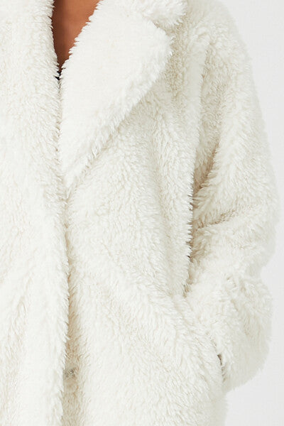Faux Shearling Duster Coat