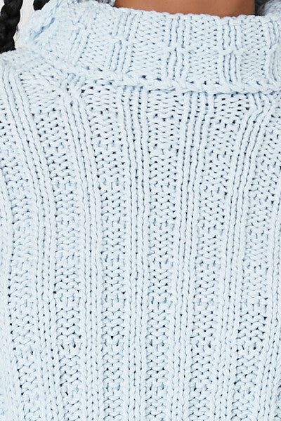 Ribbed Knit Turtleneck Sweater