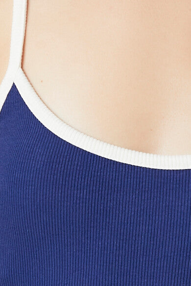 Ribbed Knit Ringer Cami Bodysuit