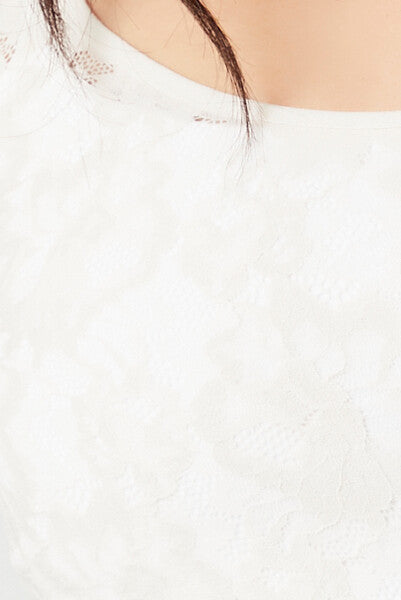 Lace Long-Sleeve Crop Top