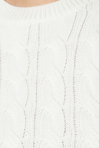 Cropped Cable Knit Sweater