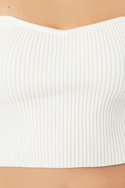 Sweater-Knit Cropped Tube Top