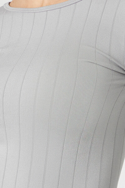 Seamless Ribbed Scoop-Back Top