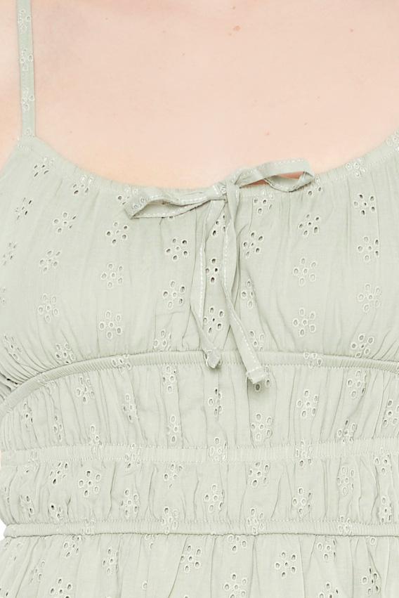 Floral Eyelet Flounce Mini Dress