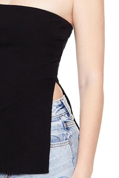 Ribbed Slit Tube Top