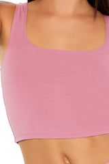 Cotton-Blend Cropped Tank Top