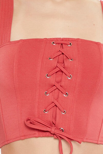 Lace-Up Crop Top