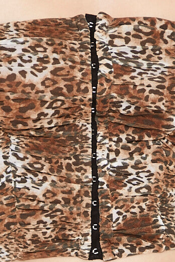 Leopard Print Mesh Tube Top