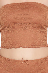 Lace Cropped Tube Top