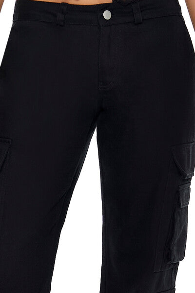 Twill-Low-Rise Cargo Pants