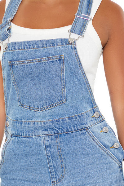 Denim Straight-Leg Overalls