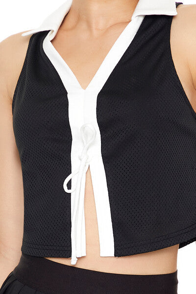 Colorblock Split-Hem Crop Top