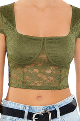 Lace Bustier Crop Top