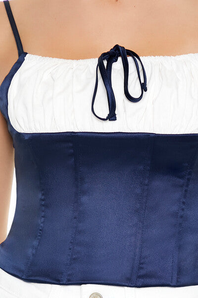 Colorblock Bustier Cropped Cami