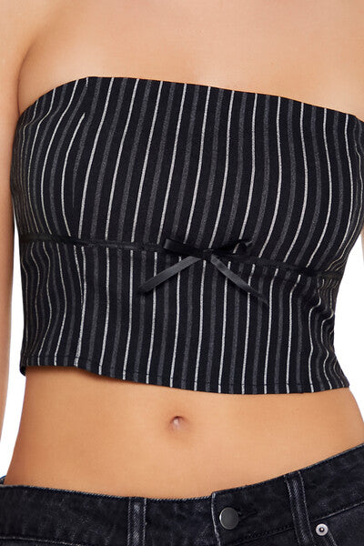 Striped Bow Tube Top