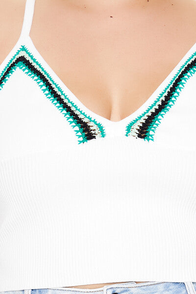 Plus Size Embroidered Sweater-Knit Cami