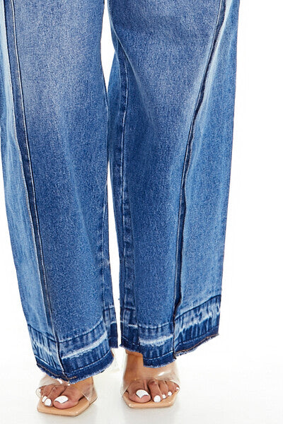 Plus Size Wide-Leg Cargo Jeans