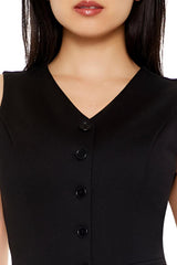 Sleeveless Button-Up Top