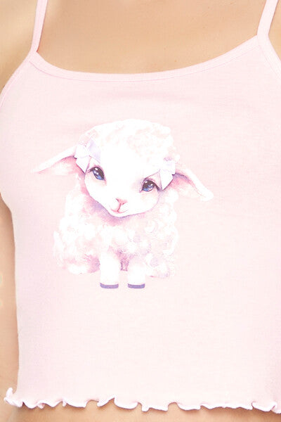 Lamb Graphic Cropped Cami