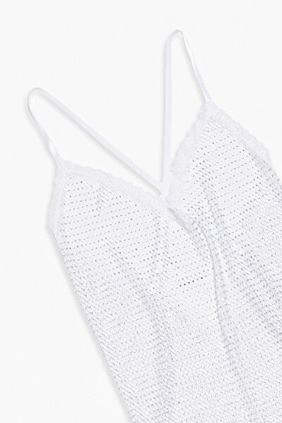Plus Size Sequin Lingerie Slip Dress
