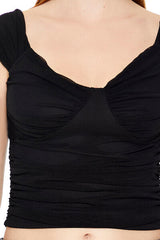 Ruched Bustier Crop Top