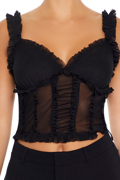 Shirred Mesh Cami