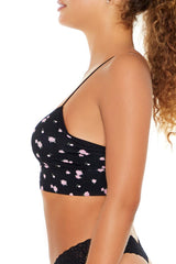 Rose Print Thong Panties