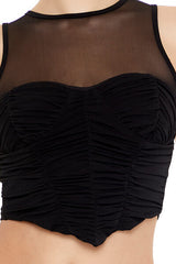 Ruched V-Hem Crop Top