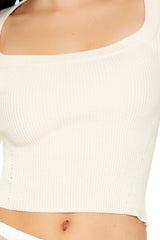 Cropped Rib-Knit Sweater