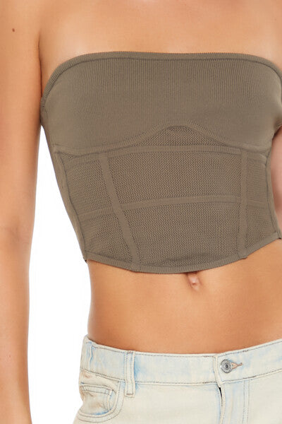 Sweater-Knit Tube Crop Top