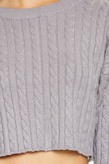 Cropped Cable Knit Sweater