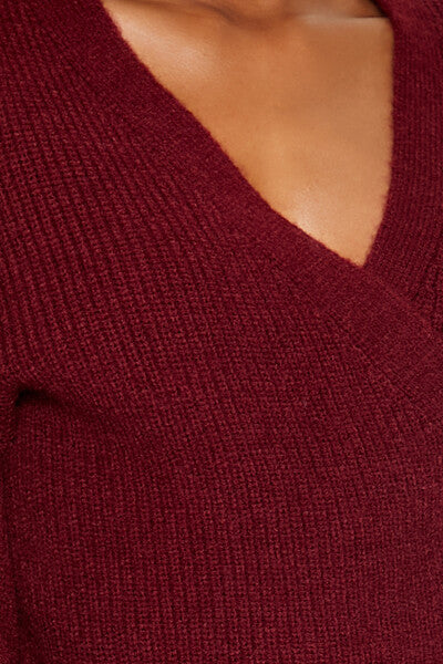 Drop-Sleeve Wrap Sweater