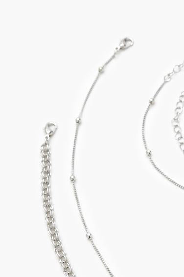 Curb & Ball Chain Necklace Set