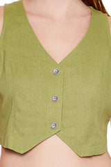 Cropped V-Neck Vest