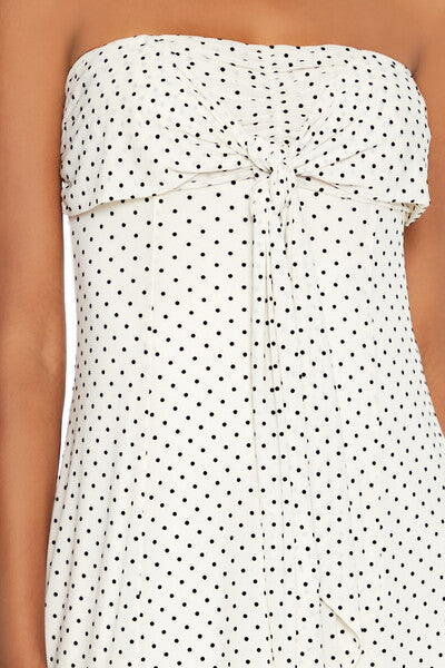 Strapless Polka Dot Mini Dress