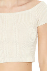 Sweater-Knit Off-the-Shoulder Crop Top