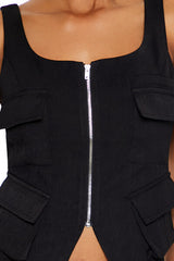 Cargo Split-Hem Crop Top