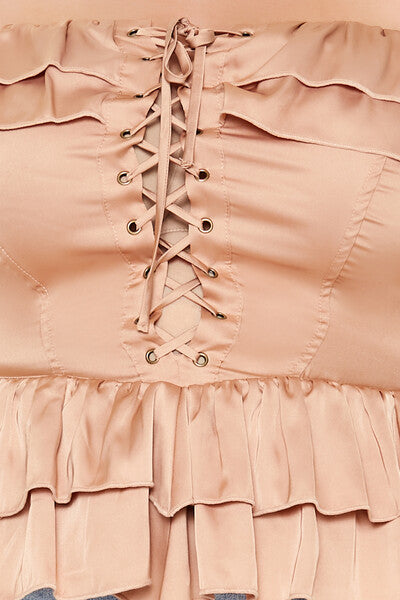 Plus Size Strapless Peplum Top