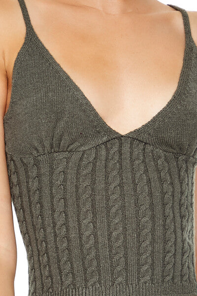 Cropped Sweater-Knit Cami