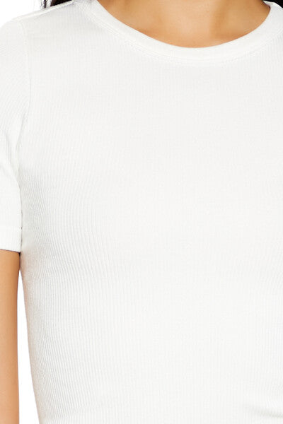 Cropped Seamless Ribbed Tee